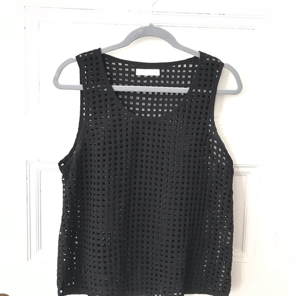 Gat Rimon Sleeveless Black Mesh Top Tank - Picture 2 of 4